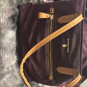 Michael Kors Purple and Tan Women's Bag